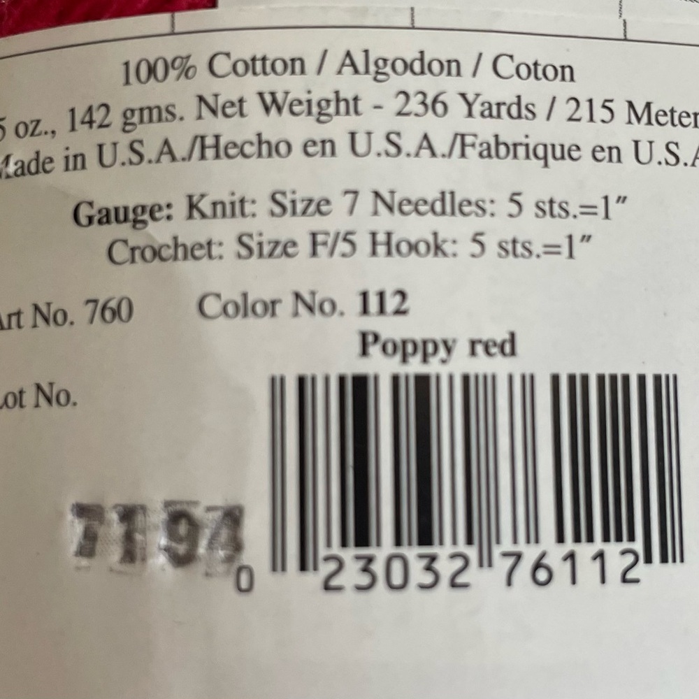 Two Balls NWT Cotton Yarn - Picture 3 of 4